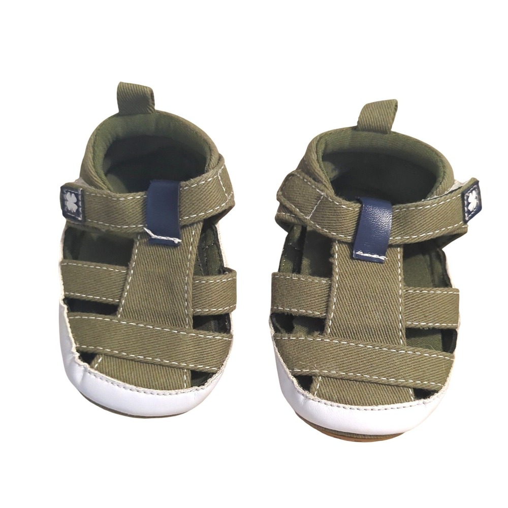 Lucky Brand Infant Size 2 Olive Green Canvas Fisherman Sandals Crib Shoes